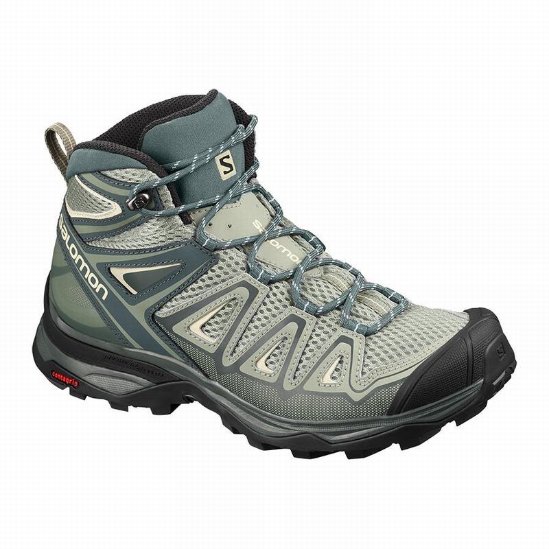 Salomon X ULTRA MID 3 AERO Botas De Montaña Mujer - Verde - Colombia (67495-EDKV)